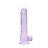 REALROCK - priesvitné realistické dildo - fialové (19cm)