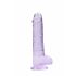 REALROCK - priesvitné realistické dildo - fialové (19cm)