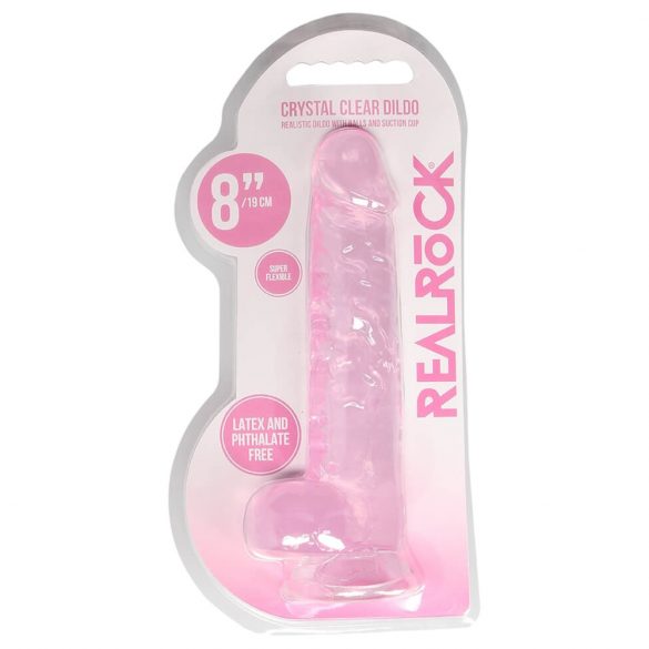 REALROCK - półprzezroczyste, realistyczne dildo - różowe (19 cm)