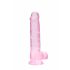 REALROCK - półprzezroczyste, realistyczne dildo - różowe (19 cm)