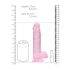 REALROCK - półprzezroczyste, realistyczne dildo - różowe (19 cm)