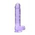 REALROCK - priesvitné realistické dildo - fialové (22cm)