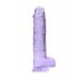 REALROCK - doorzichtige levensechte dildo - paars (22cm)