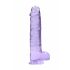 REALROCK - Transparent Realistic Dildo - Purple (22cm)