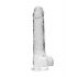 REALROCK - caurspīdīgs reālistisks dildo - kristālskaidrs (22 cm)