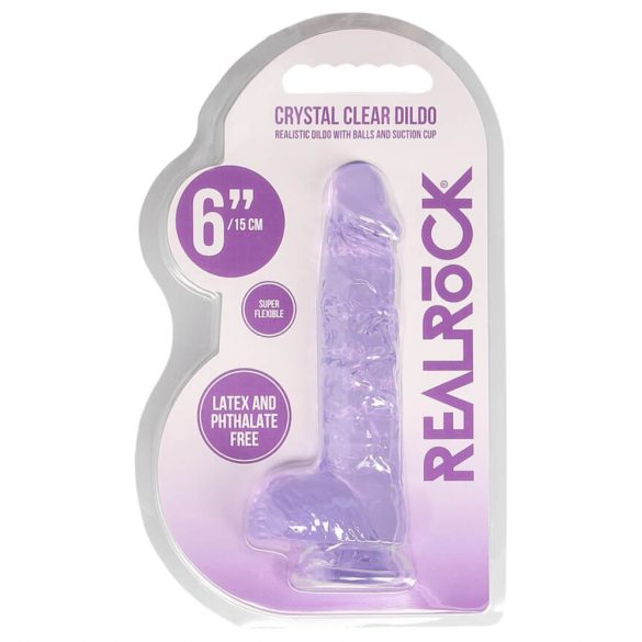 REALROCK - durchsichtiger realistischer Dildo - lila (15cm)