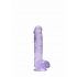 REALROCK - Transparent Realistic Dildo - Purple (15cm)