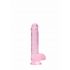 REALROCK - průsvitné realistické dildo - růžové (15cm)