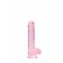 REALROCK - półprzezroczyste, realistyczne dildo - różowe (15 cm)