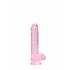 Transparent Realistic Dildo - Pink (6 inches)