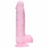 REALROCK - półprzezroczyste, realistyczne dildo - różowe (15 cm)