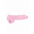 REALROCK - průsvitné realistické dildo - růžové (15cm)