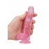 REALROCK - półprzezroczyste, realistyczne dildo - różowe (15 cm)