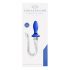 CHRYSTALINO Tail Glass Anal Dildo Whip (Blue-White)