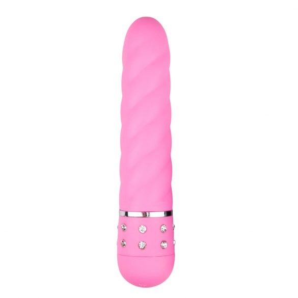 Vibrator Easytoys Diamond cu tijă în spirală (roz)