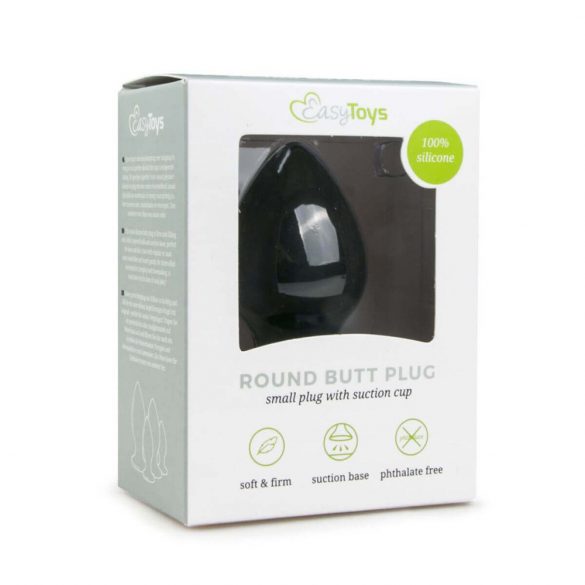 EasyToys Round Butt Plug XL - dildo anal (negru) - extra mare