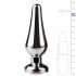 Easytoys Metal No.11 - roza analni dildo s kamnitim stožcem - srebrn (3,5cm)