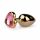 Easytoys Metall Nr.3 - Anal-Dildo mit herzförmigem Fuß - Gold-Pink (2,5 cm)