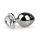 Easytoys Metal No.7 - Heart-Shaped Anal Dildo with White Stone - Silver