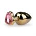 Easytoys Metal No.8 - Anal Dildo with Heart Base - Gold-Pink (3.5cm)