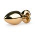 Easytoys Metal No.8 - Anal Dildo with Heart Base - Gold-Pink (3.5cm)