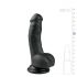 Easytoys - juoda dildo su tapukais ir sėklidėmis (15 cm)