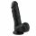 Easytoys - prisitvirtinantis dildo su sėklidėmis (17,5 cm) - juodas