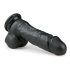 Easytoys - prisitvirtinantis dildo su sėklidėmis (17,5 cm) - juodas