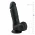 Easytoys - dildo so semenníkmi a prísavkou (17,5cm) - čierne