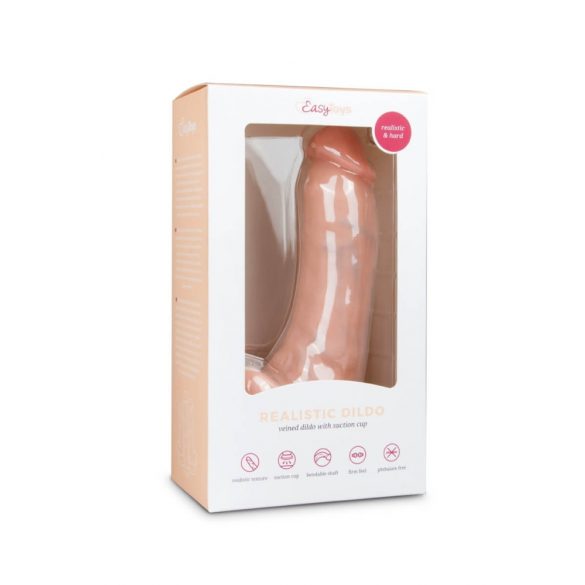 Easytoys - Saugnapf, Hoden-Dildo (20cm) - Naturfarben