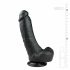 Easytoys - dildo so semenníkmi a prísavkou (20cm) - čierne