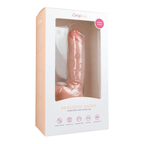 Easytoys - sugfotad dildo med pung (22,5 cm) - natur