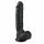 Easytoys - zuignap dildo met ballen (22,5cm) - zwart