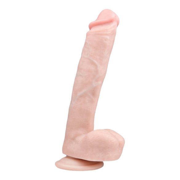 Easytoys - Saugnapf Dildo mit Hoden, groß (26,5cm) - Naturfarben