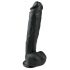 Easytoys - Pripenjalni, testisni veliki dildo (26,5 cm) - črn