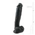 Easytoys - Pripenjalni, testisni veliki dildo (26,5 cm) - črn