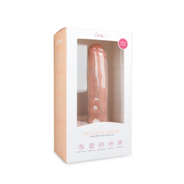 Easytoys - dildo mare cu ventuză și testicule (29,5cm) - natural