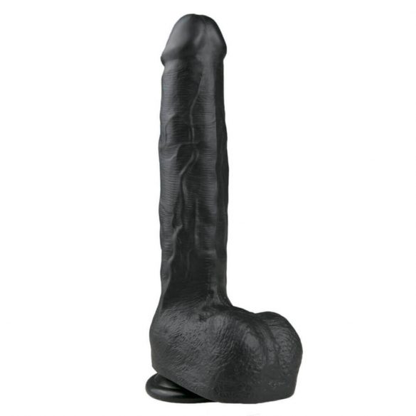 Easytoys - Zaciskane, duże dildo do jąder (29,5 cm) - czarne