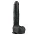 Easytoys - Saugnapf-gestützter, hoden großer Dildo (29,5cm) - schwarz