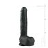 Easytoys - Saugnapf-gestützter, hoden großer Dildo (29,5cm) - schwarz