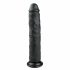 Easytoys - ekstra veliki dildo s vakuumom (28,5 cm) - crni