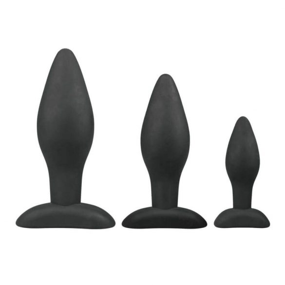 Set de dildo anal Easytoys Rocket - negru (3 piese)