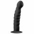 Easytoys Ribbed - dildo analne z zaciskami (14 cm) - czarny