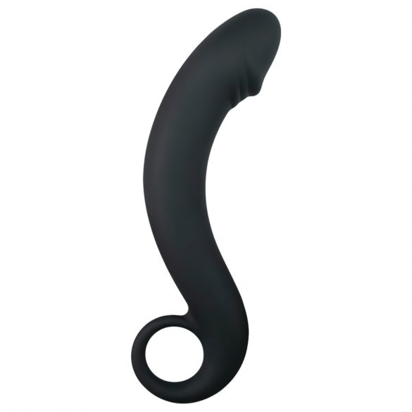 EasyToys Curved Dong - Silicone Anal Dildo (Black)