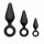 Set di Dildo Anali con Anello di Presa Easytoys - Set di 3 Pezzi (Nero)