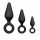 Easytoys - set dildo anal cu inel de prindere - 3 bucăți (negru)