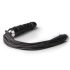 Easytoys Flogger - botagas ir silikoninis dildo viename (juodas)