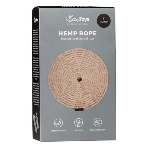 Easytoys Hemp Rope - bondage lano (5m) - prírodní farba