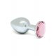 Rimba XS - roze metalen anaal dildo (zilver)