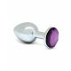 Rimba XS - Purple Stone Metal Anal Dildo (Silver)